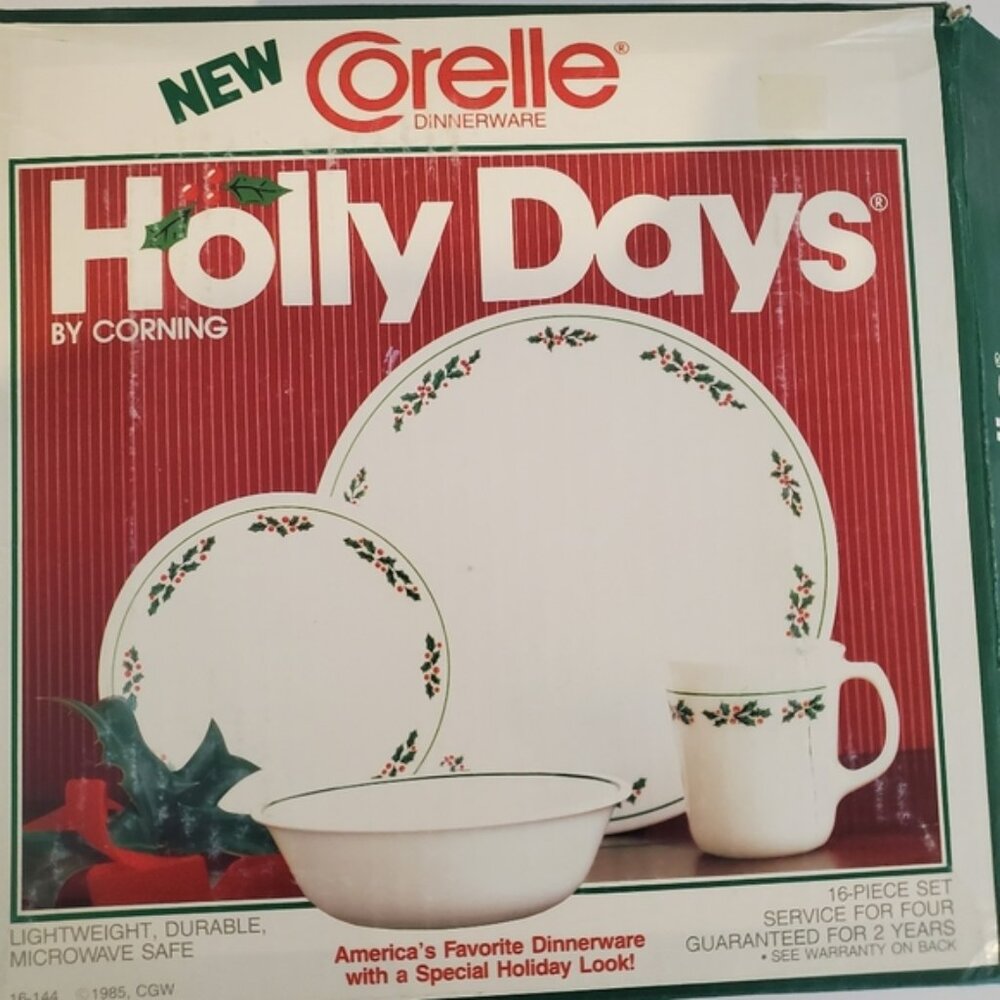 Vintage Corelle Holly Days dinnerware